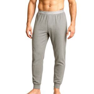 Calvin Klein Mens XL Gray Thermal Lounge Pants Waffle Knit Joggers Cotton Blend